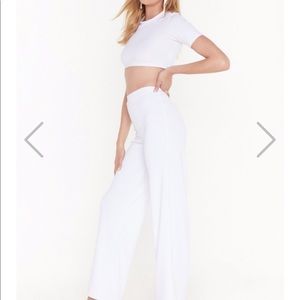 Nasty Gal Settle the Score Crop Top and Pants Set